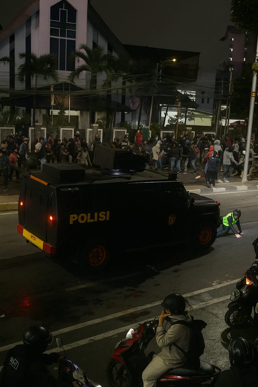 Viral! Ojol Tewas Dilindas Rantis Polisi, Publik Lontarkan Kecaman