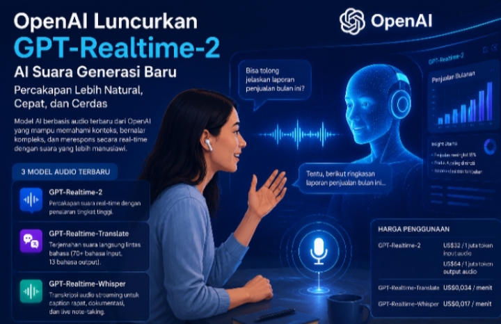 OpenAI Kenalkan GPT-Realtime-2, Teknologi AI Suara Super Cepat dan Canggih